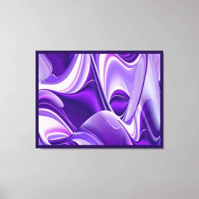 Purple Snow Dreams, Abstract Fantasy Rainbow Art Canvas Print (Front)
