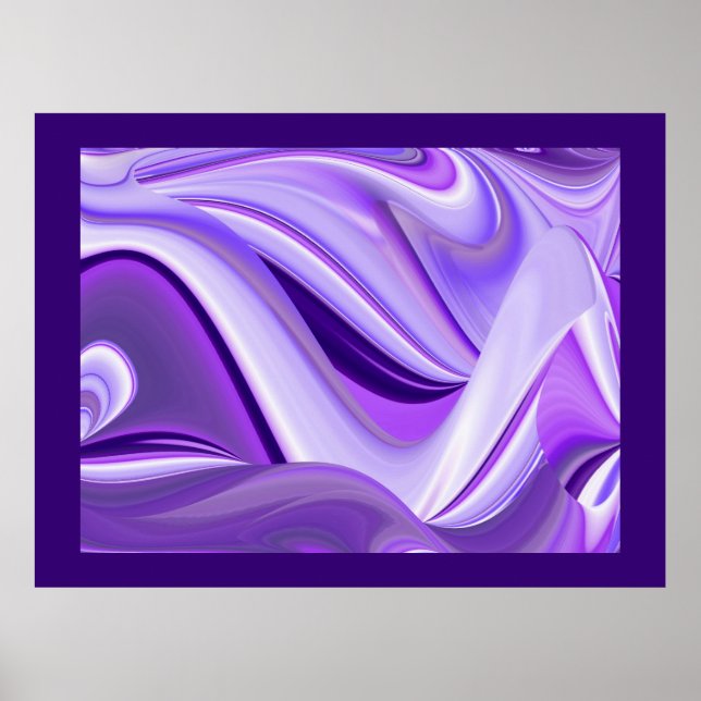 Purple Snow Dreams, Abstract Fantasy Rainbow Art Poster (Front)
