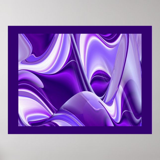 Purple Snow Dreams, Abstract Fantasy Rainbow Art Poster (Front)