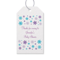 Purple Snowflake 1st Birthday Gift Tags