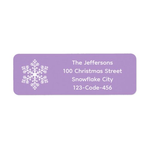 Purple Snowflake Address Labels
