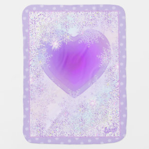 Purple snowflake baby blanket