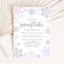 Purple Snowflake Baby Shower  Invitation