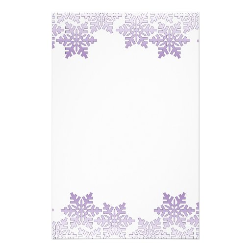 Purple Snowflake Border Customized Stationery | Zazzle