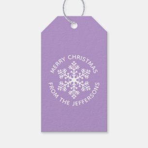 Purple Snowflake Christmas Gift Tags