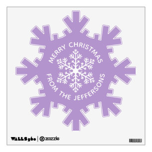 Purple Snowflake Christmas Wall Decal