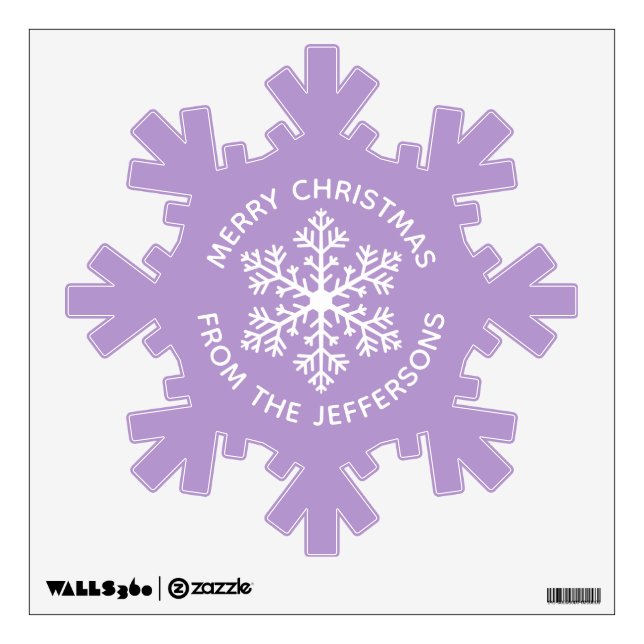 Purple Snowflake Christmas Wall Decal (Front)