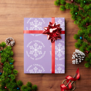 Purple Snowflake Christmas Wrapping Paper
