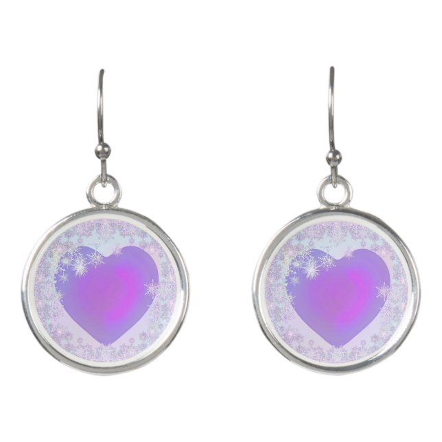Purple snowflake earrings (Front)