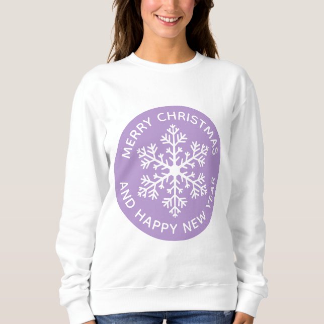 Purple Snowflake Festive Sweatshirt (Front)