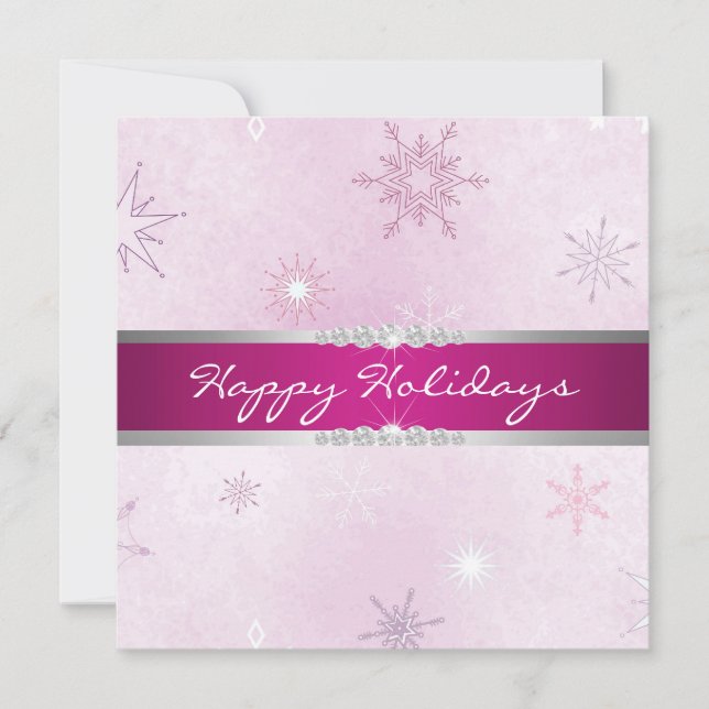 Purple Snowflake Holiday Invitation (Front)