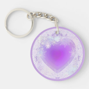 Purple snowflake keychain