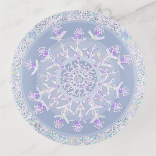 purple snowflake  light blue trinket tray