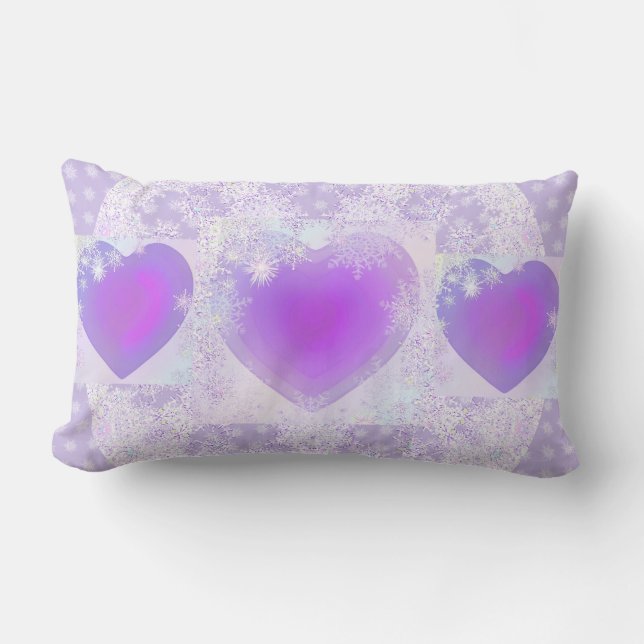 Purple snowflake lumbar pillow (Front)