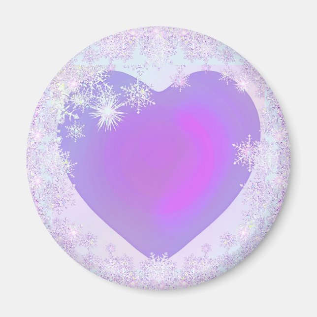 Purple snowflake magnet (Front)