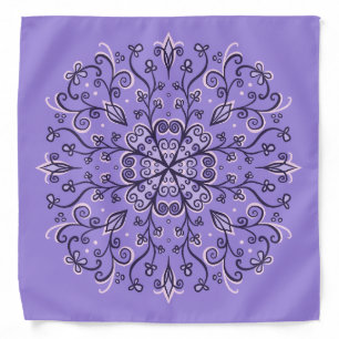 Purple Snowflake Mandala - Elegant Winter Ornament Bandana