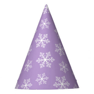 Purple Snowflake Party Hats