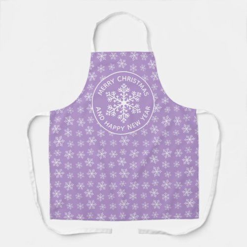 Purple Snowflake Pattern Apron