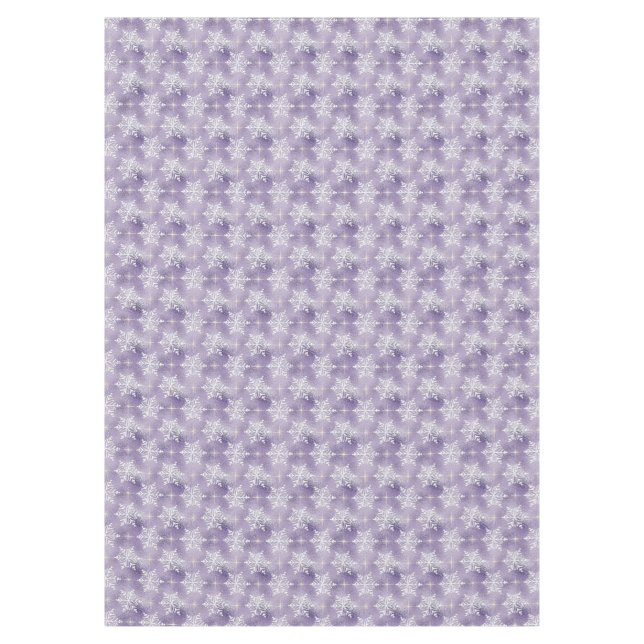 Purple snowflake pattern Holiday tablecloth (Front)