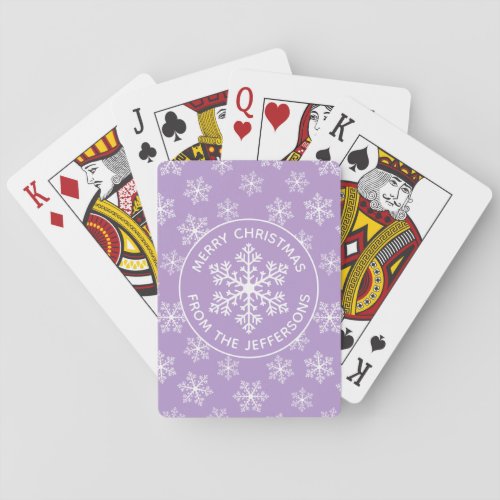 Purple Snowflake Playing Cards