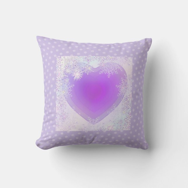 Purple snowflake throw pillow (Front)