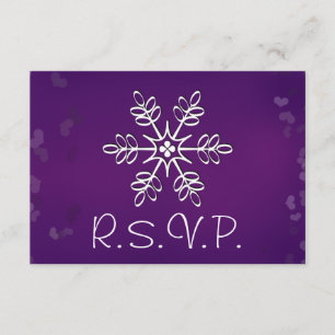Purple Snowflake Wedding RSVP Response Card