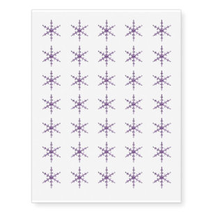 Purple Snowflake Winter Christmas Design Temporary Tattoos