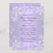 Purple Snowflake Winter Wonderland Sweet 16 Invite (Front/Back)