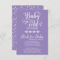 Purple Snowflakes Bring A Book for Baby Card