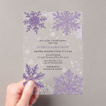 Purple Snowflakes Christmas Winter Bridal Shower Acrylic Invitations<br><div class="desc">Purple Silver Snowflakes Christmas Winter Bridal Shower Invitation</div>