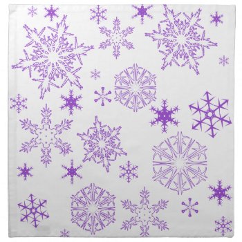 Purple Snowflakes Cloth Napkin by Shaneys at Zazzle