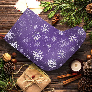 Purple Snowflakes Pattern Magical Winter Holiday Large Christmas Stocking