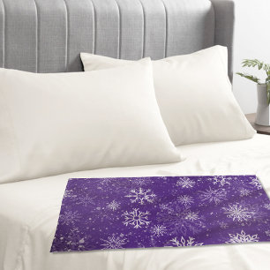 Purple Snowflakes Pattern Magical Winter Holiday Pillow Case