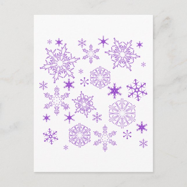 purple snowflakes postcard (Front)