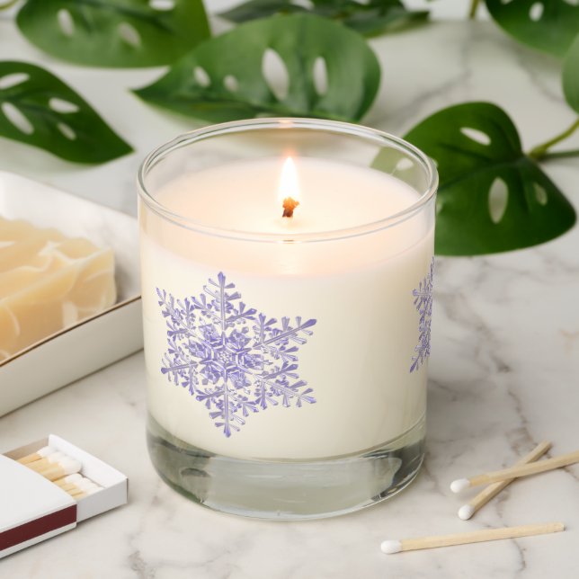 Purple Snowflakes  Scented Candle (Lit)
