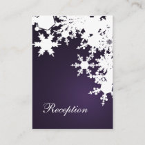 Purple snowflakes winter wedding enclosure card