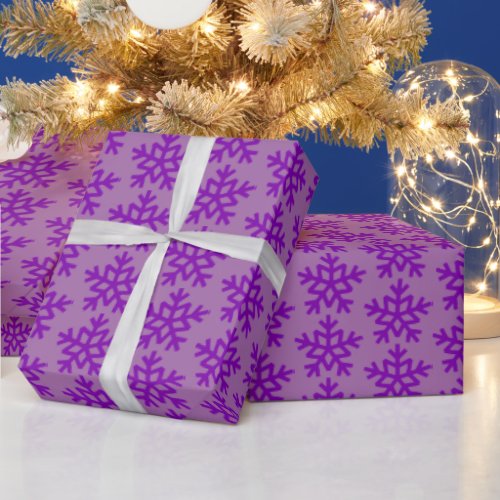 Purple Snowflakes Wrapping Paper