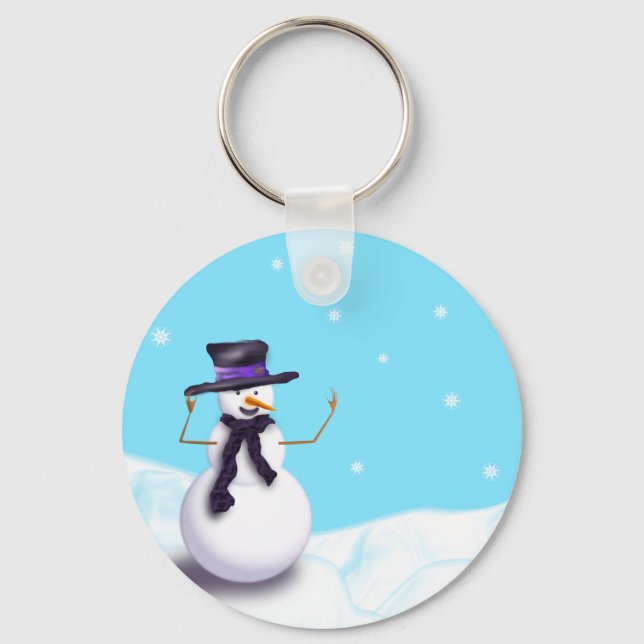 Purple Snowman Keychain (Front)