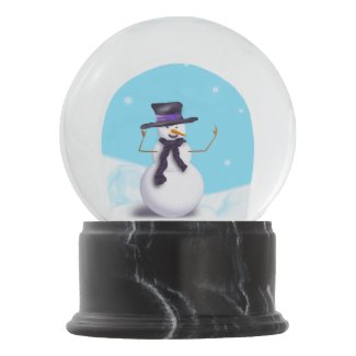 Purple Snowman Snow Globe