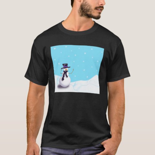 Purple Snowman T_Shirt