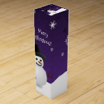 Purple Snowman Winter Christmas Wine Gift Box<br><div class="desc">Gift some Christmas Spirit this holiday season with this whimsical Purple Snowman Winter Scene Christmas Wine Gift Box. Gift Box design features a happy snowman in a snowy wintry scene against a purple background adorned with matching color snowflakes. Additional gift and holiday items available with this design as well.</div>