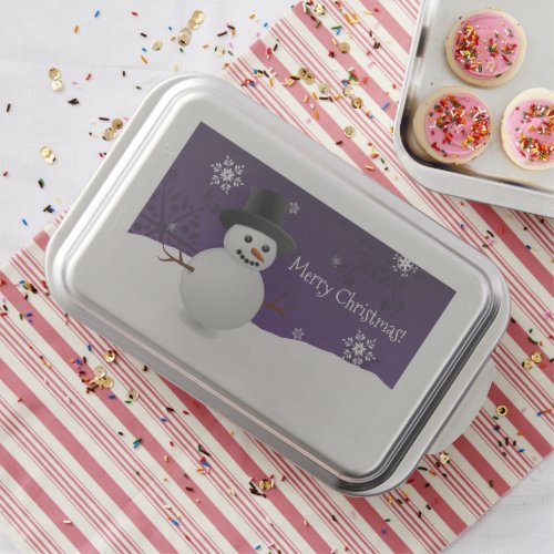 Purple Snowman Winter Scenery Christmas Cake Pan