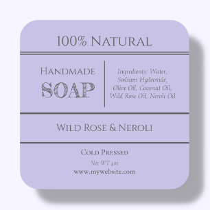 Purple   Soap Ingredient Product Labels