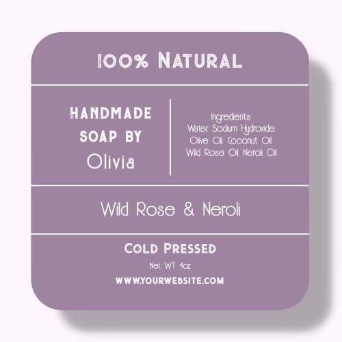 Purple  Soap Ingredient Product Labels