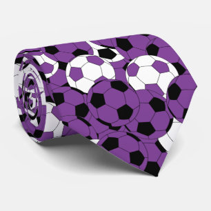 Purple Soccer Ball Collage - Two Sides Neck Tie