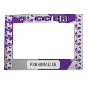 Purple Soccer Ball Magnetic Frame