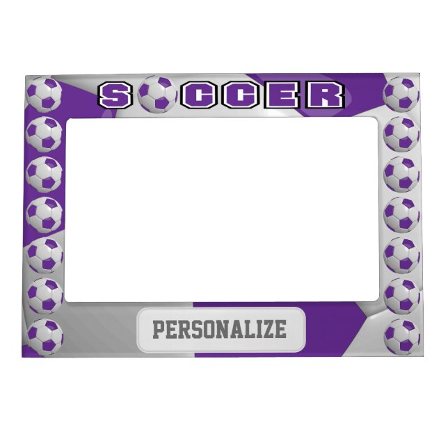 Purple Soccer Ball Magnetic Frame (Front)