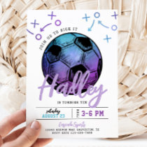 Purple Soccer Birthday Invitation