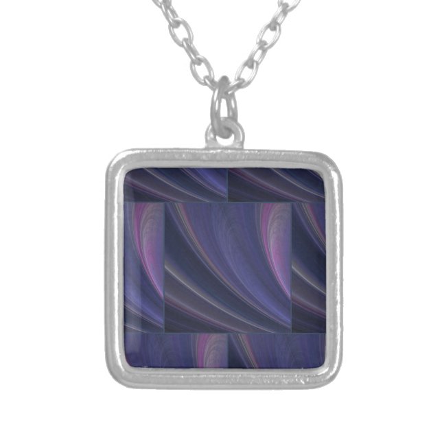Purple Soft Sand Waves Silver Plated Necklace (Front)