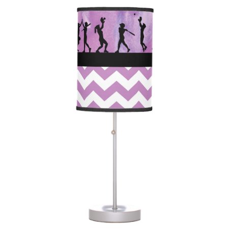 Purple Softball Silhouette Lamp
